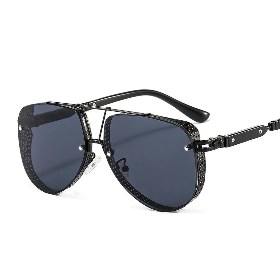 men's fashion solid color pc round frame full frame sunglasses
