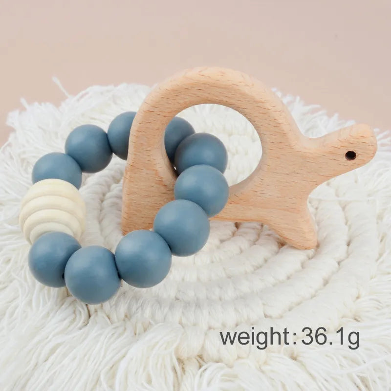 cute solid color beech silicone teething stick baby accessories