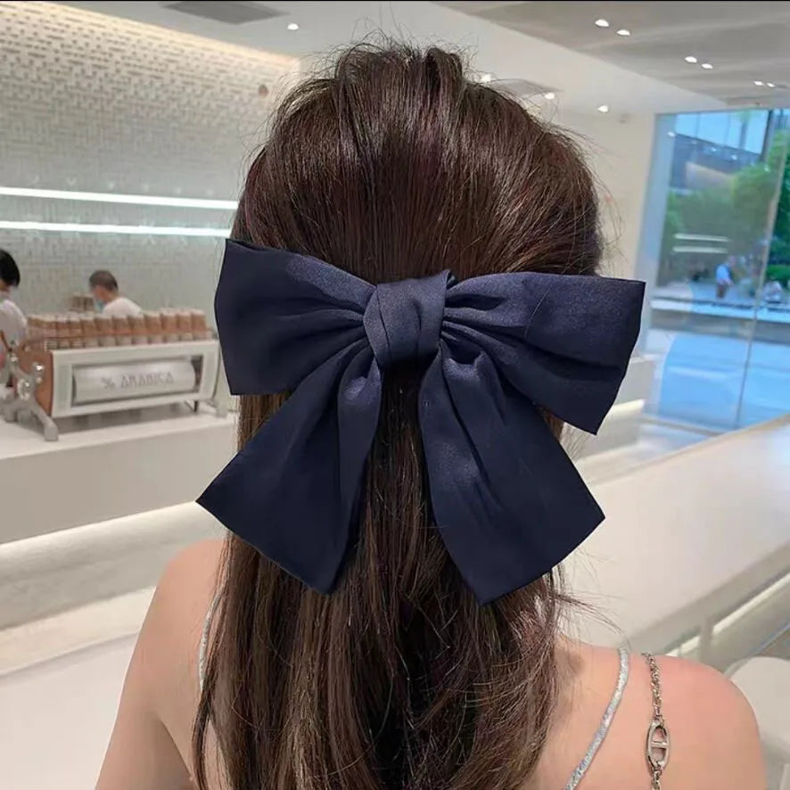 princess bow knot satin hair clip