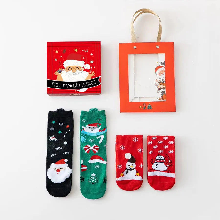 Christmas Simple Style Classic Style Women's Color Block Cotton Ankle Socks 1 Set
