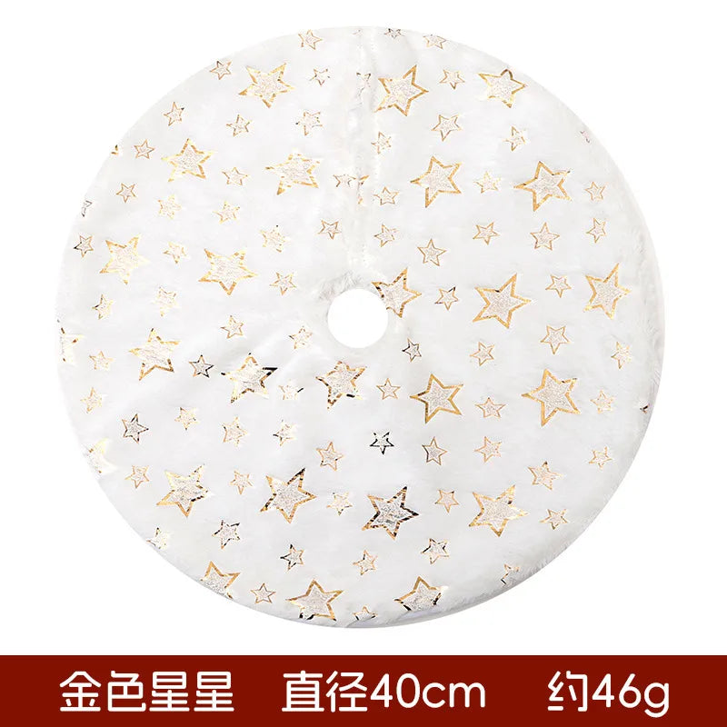 Christmas Decorative Mini Golden Snowflake Atmosphere Carpet Christmas Tree Skirt Base Party Decoration Festive Cartoon Style