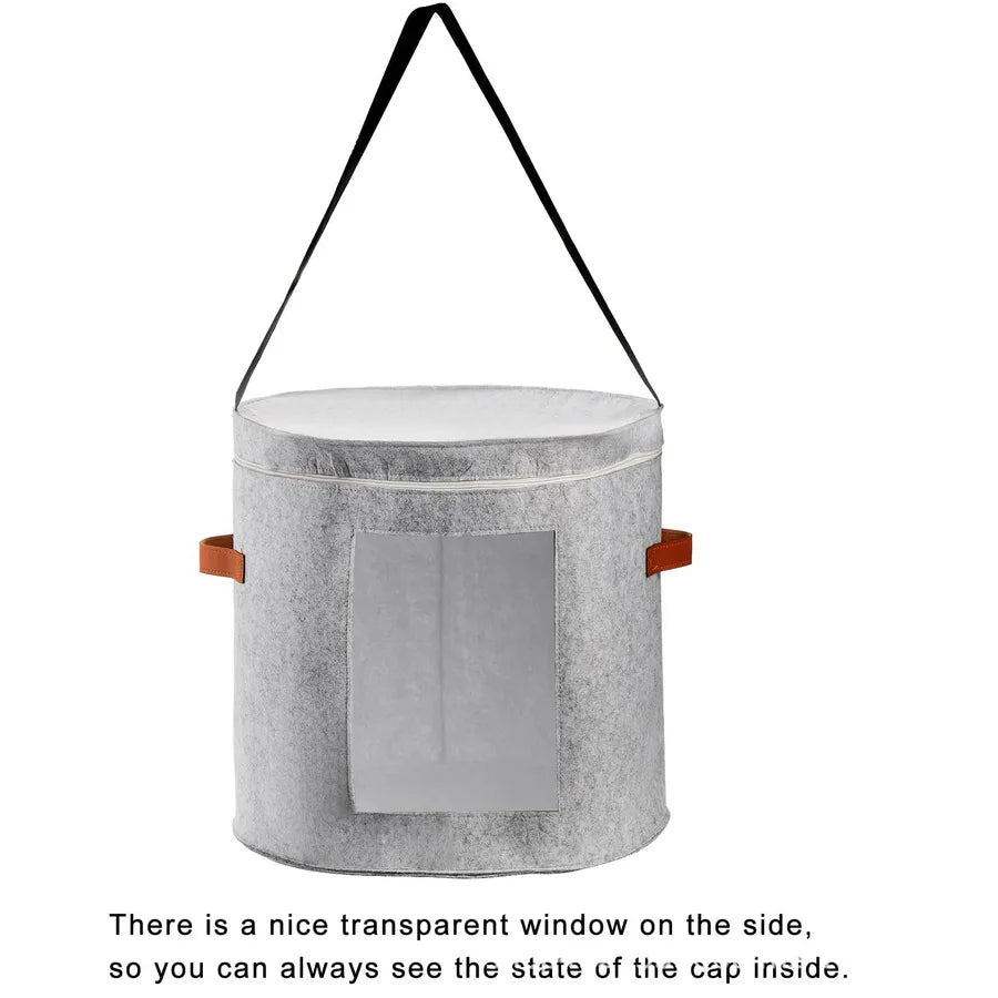 Large Hat Box women's storage foldable hat storage box with shoulder strap and 2 handles-hat box