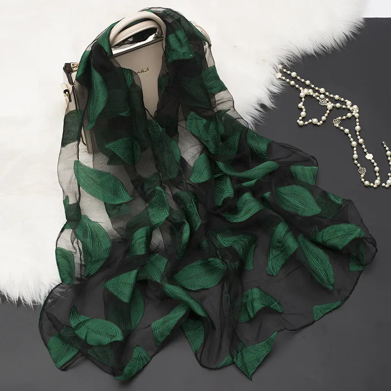 women's simple style color block organza scarf
