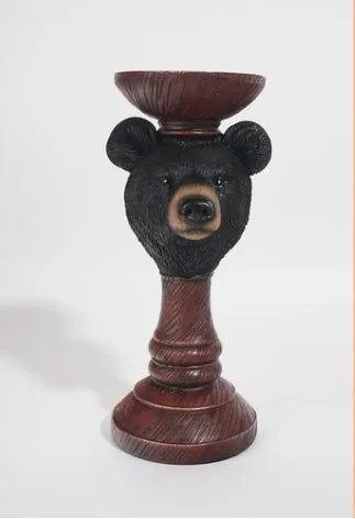 Christmas Retro Christmas Tree Bear Resin Indoor Party Festival candlestick