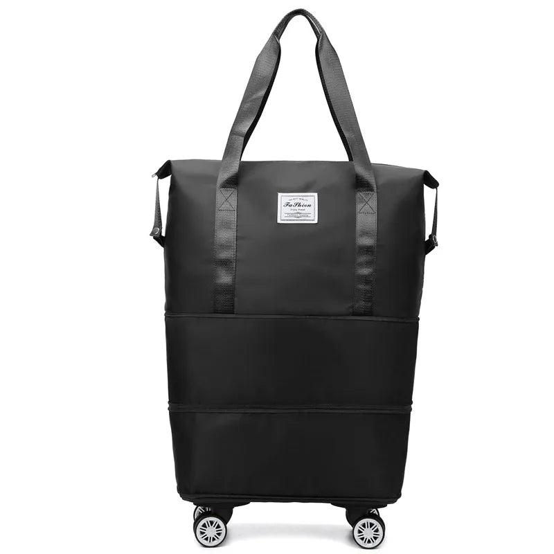 Travel bag large capacity universal wheel student business trip waiting storage bag waterproof wet and dry separation expandable luggage bag