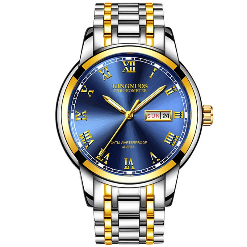 casual solid color double side snaps quartz men's watches