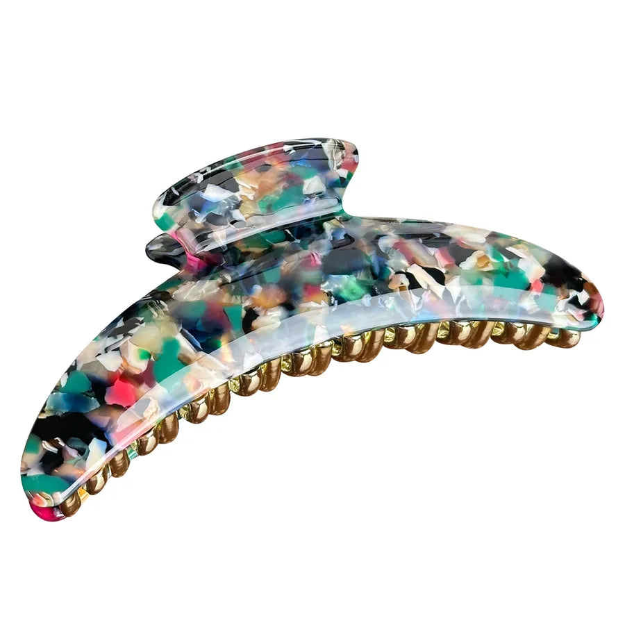 Large Versatile Shark Clamp Hair Clip Women's Fashion Acetate Moon Tooth Clamp Stylish Hair Accessories High-End Feeling