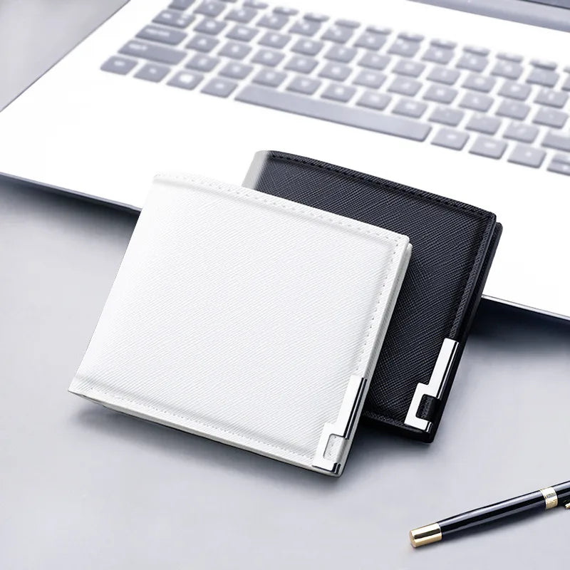 men's solid color pu leather open wallets