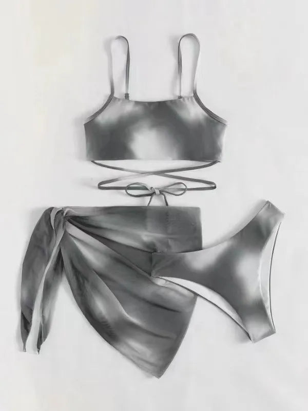 Women's Sexy Gradient Color 3 Pieces Set Bikinis Swimwear