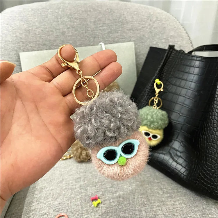 cute funny doll metal unisex bag pendant keychain
