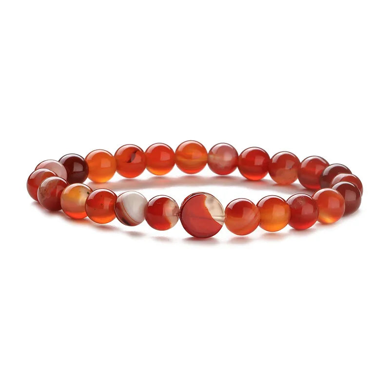 Retro Classic Style Geometric Natural White-Barked Pine Green Aventurine Tiger Eye Beaded Chain Bracelets In Bulk