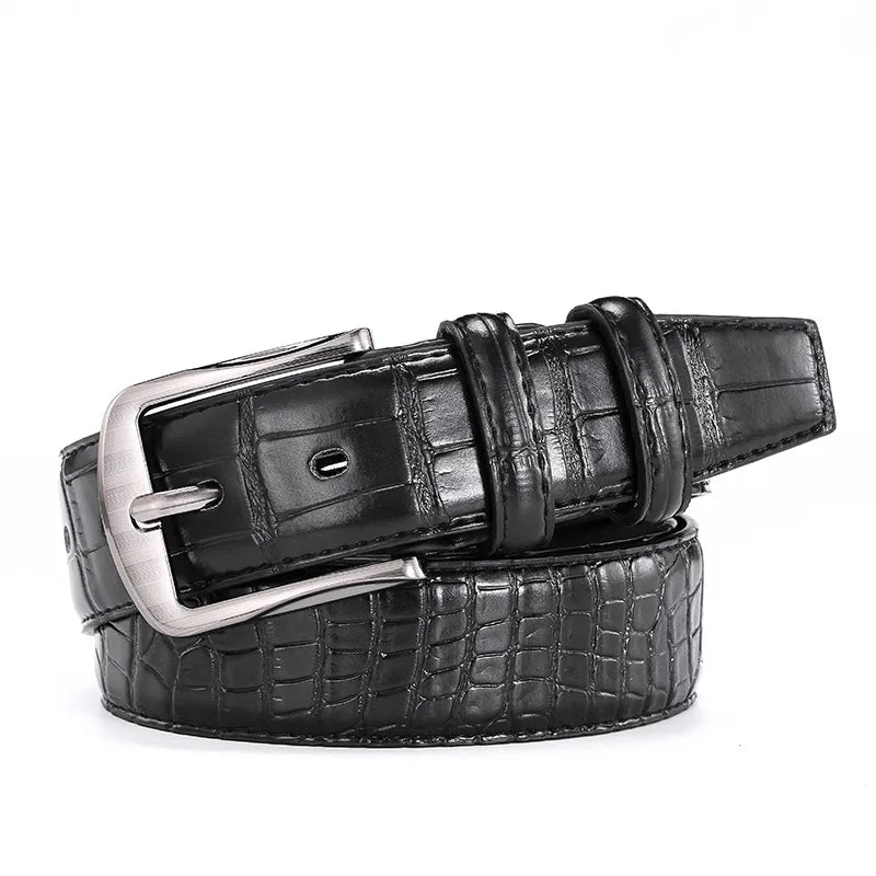 Men's pin buckle belt business casual crocodile PU belt stall gift manufacturers spot wholesale