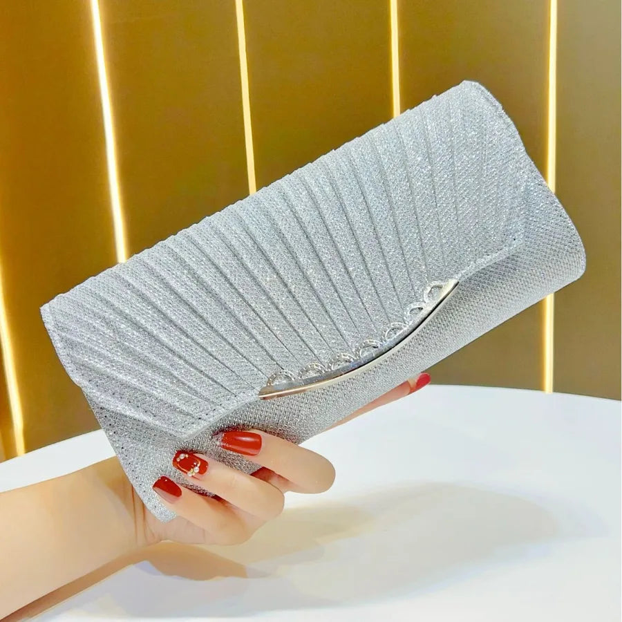 Shiny Evening Clutch Bag Fashionable Crossbody Women's Bag Elegant Atmosphere Luxury Sensation Summer Handbag Polyester Material