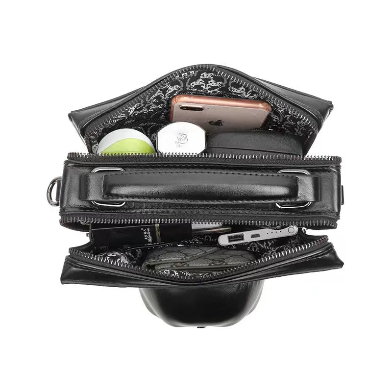men's medium all seasons pu leather punk handbag