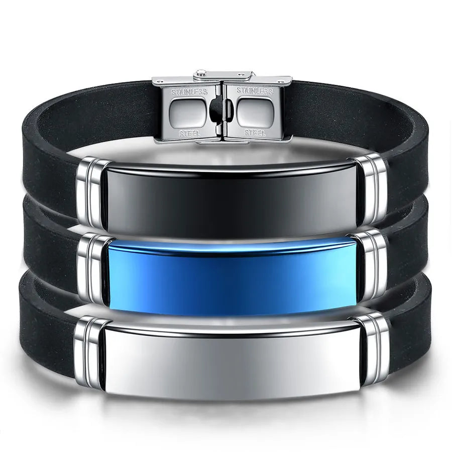new retro style titanium steel men's leather bracelet