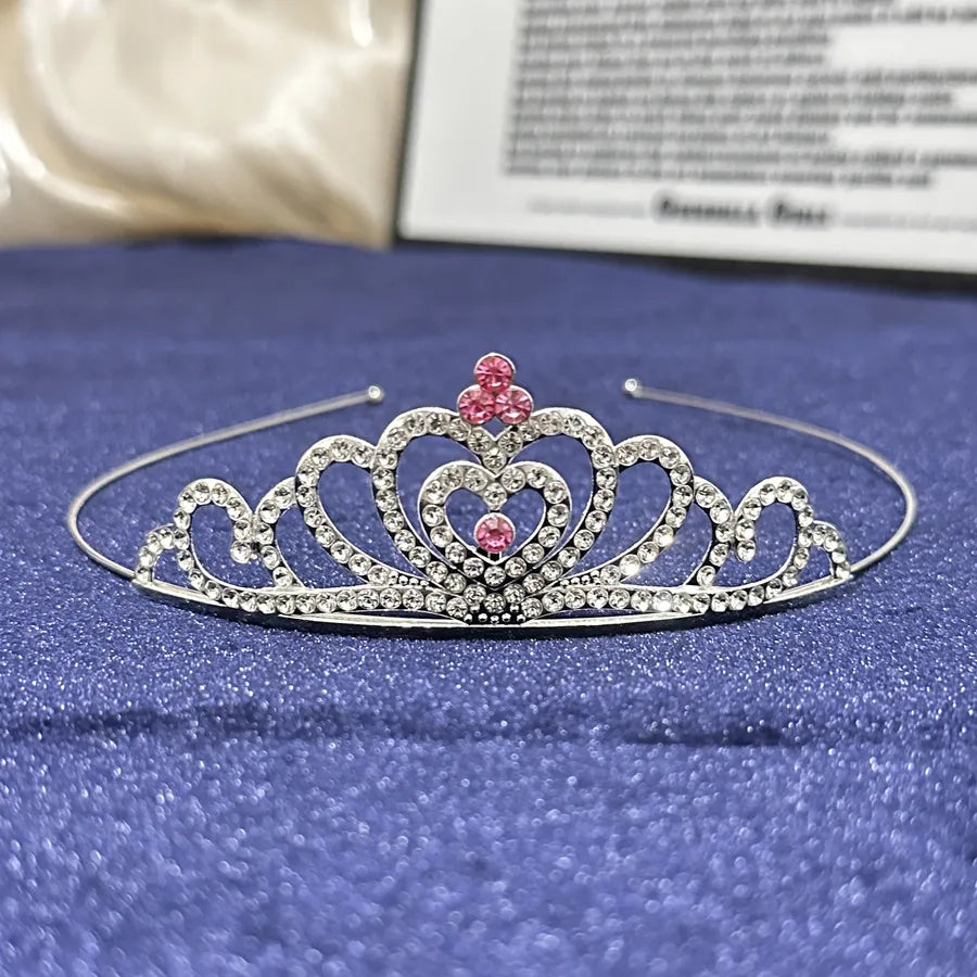 Children's colorful rhinestone crown headband cute princess girl hair accessories baby festival performance bride tiara headband
