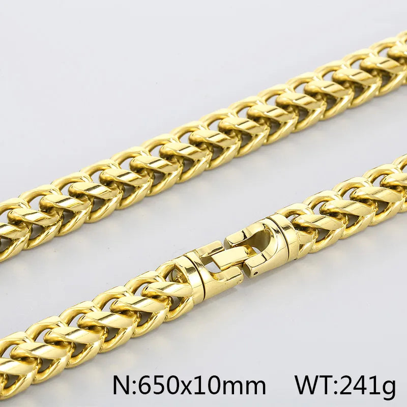 Wholesale Jewelry Vintage Style Geometric 304 Stainless Steel 18K Gold Plated Necklace