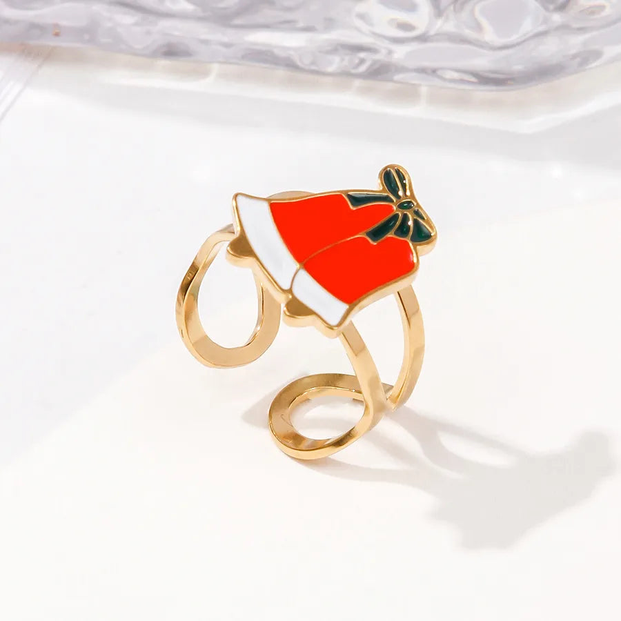 Stainless Steel Halloween Christmas Ring Fashion Universal Design Open Monster Ring Jewelry Cartoon Figures Pattern