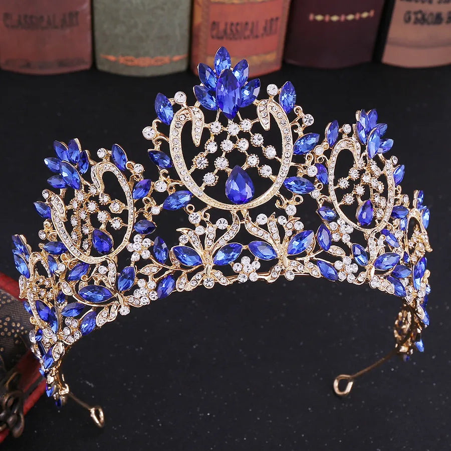 fashion water droplets alloy inlay zircon crown 1 piece