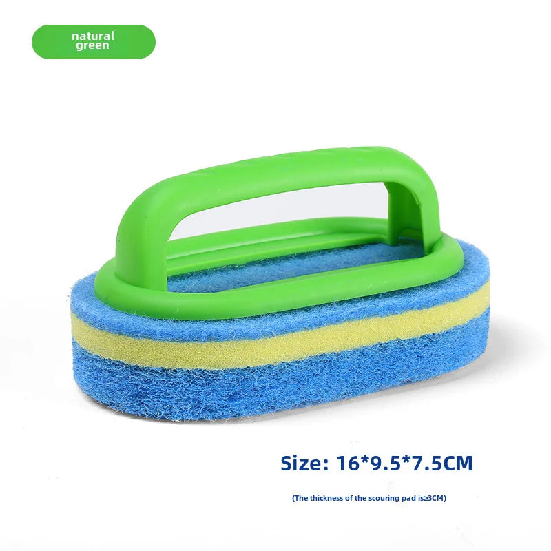 with handle cleaning brush sponge kitchen cleaning washing pan brush dishwashing brush sponge thickened wipe decontamination brush God