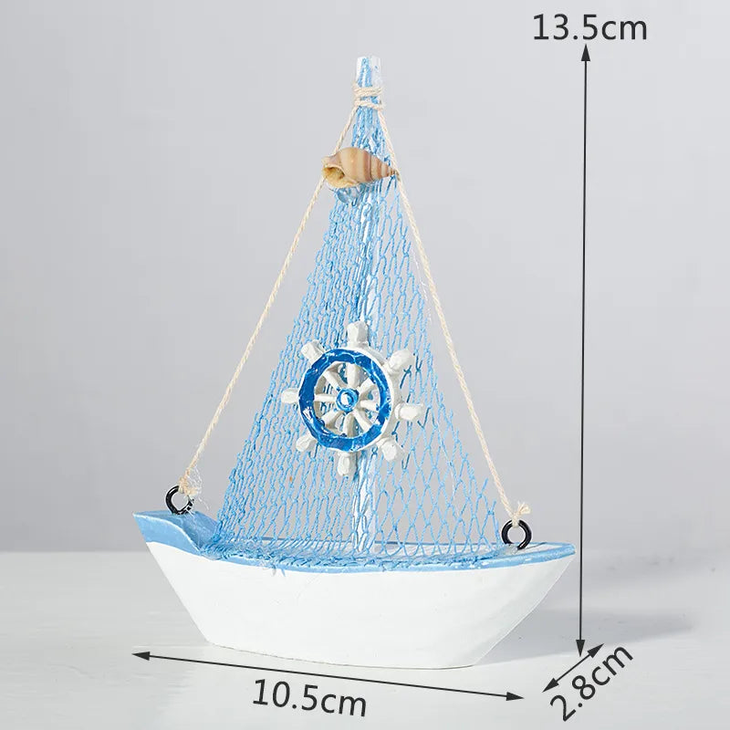 Marine Style Ship Wood Ornaments Artificial Decorations