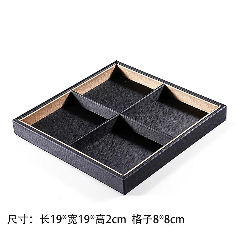 Jewelry Display Stand Ring Earring Bracelet Organizer Counter Decoration Rectangular Wooden Tray Luxury Feel Combination Craft