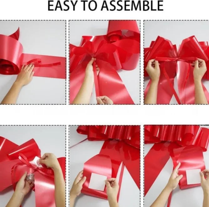 Cross-border# one-piece pull flower car big pull flower furniture wedding car ribbon flower holiday gift decoration big pull bow X