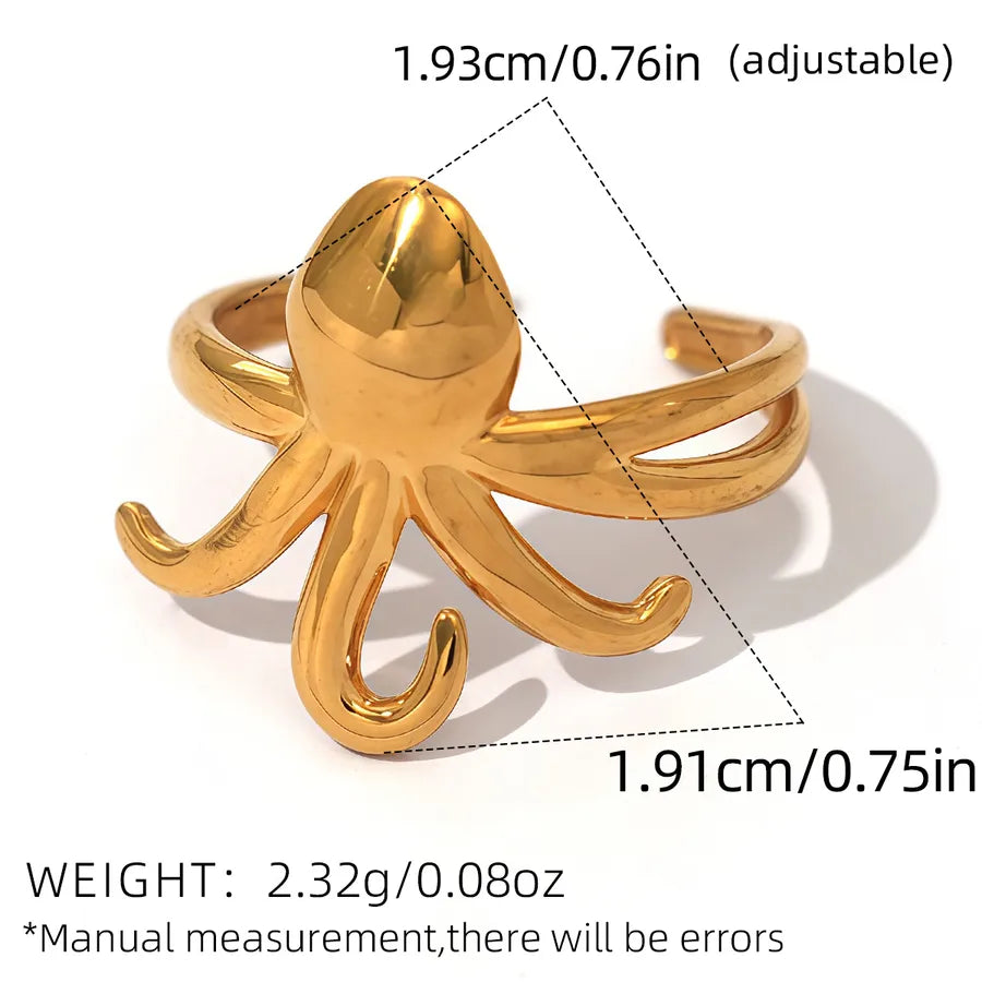 Wholesale Jewelry Vacation Beach Starfish 304 Stainless Steel 18K Gold Plated Rings