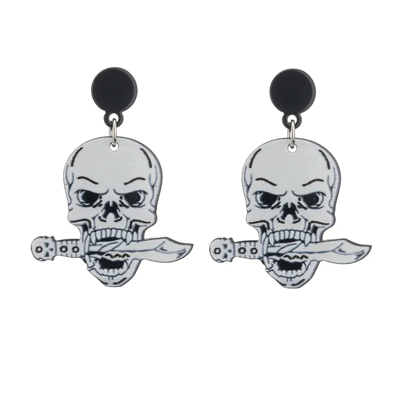 1 pair fashion halloween pattern arylic earrings