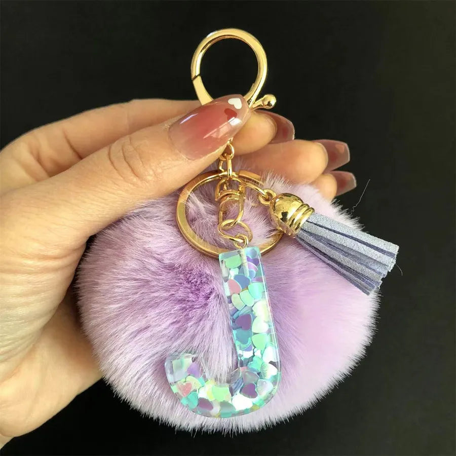 Cute Simple Style Letter Hairball Resin Unisex Bag Pendant Keychain