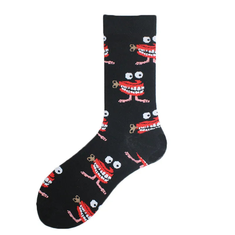 men's cartoon style cartoon cotton crew socks a pair