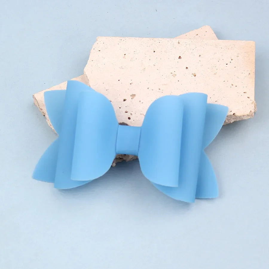New Summer Fresh Pvc Bow Hairpin Candy Color Bow Hairpin Simple and Versatile