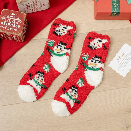 Christmas Christmas Women's Cartoon Polyester Jacquard Crew Socks A Pair