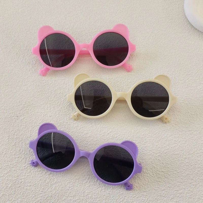 Sweet Simple Style Solid Color Resin Special-Shaped Mirror Full Frame Kids Sunglasses