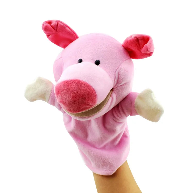 Can open mouth cartoon animal plush hand puppet parent-child toy mouth can move a variety of styles  spot mixed batch