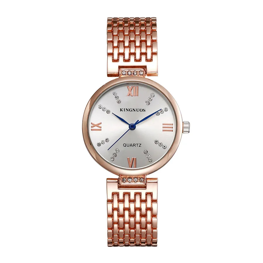 casual solid color jewelry buckle quartz women's watches