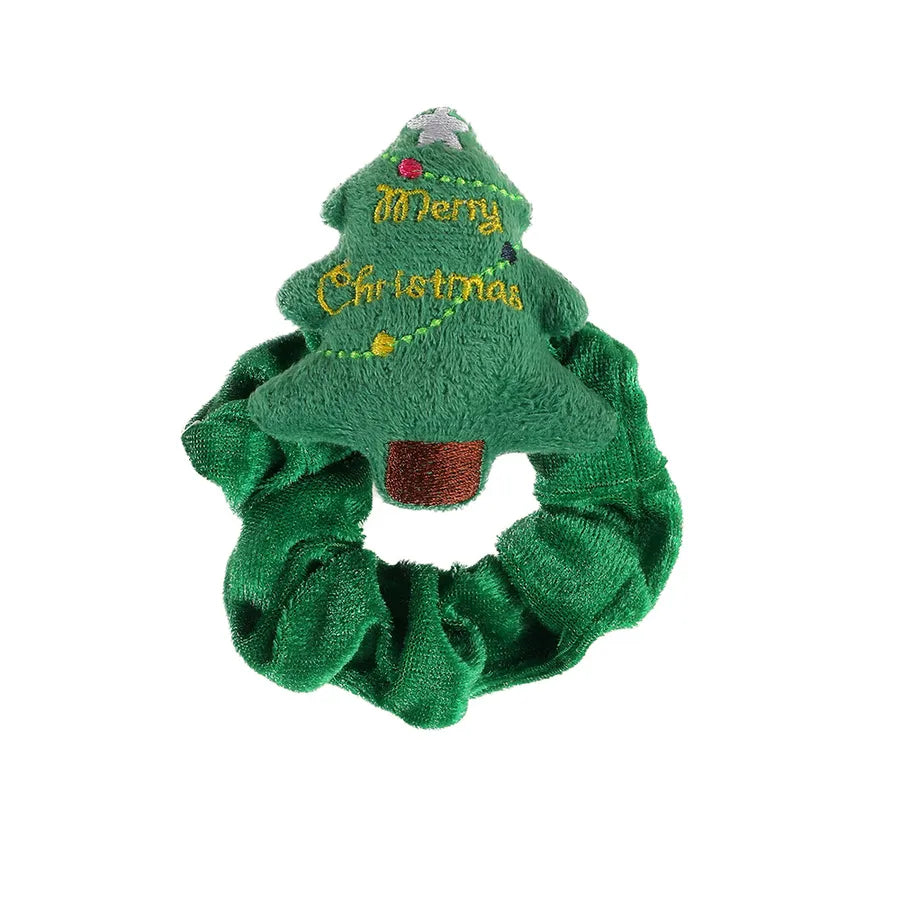 Christmas Cartoon Santa Claus And Deer Plush Elastic Fabric Hair Bands  Style Handmade Christmas Headwear