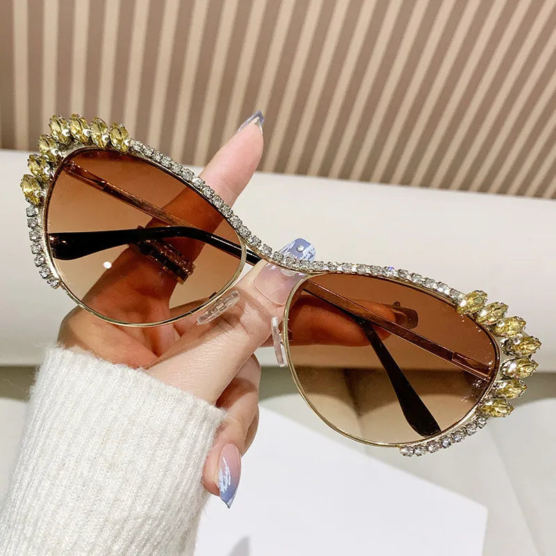Elegant Hawaiian Geometric Ac Special-Shaped Mirror Full Frame Women's Sunglasses
