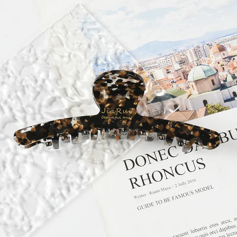 Elegant Large Size French Style Shark Clip Hair Accessories Women's Fashion Acetate Hair Grips New Version Forest System