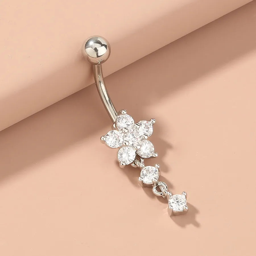 european and american zircon belly button nail butterfly belly button ring piercing jewelry