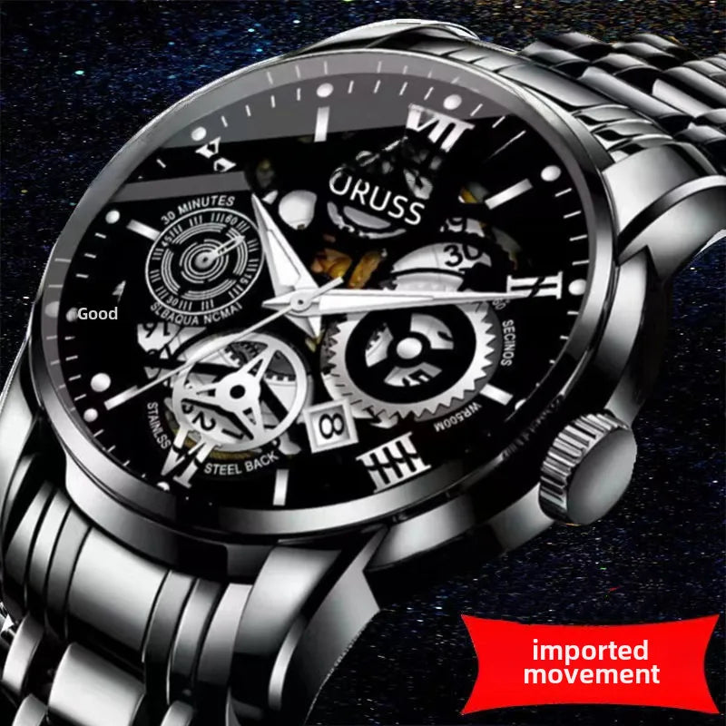 Eight years old shop men's watch  direct waterproof luminous hollow design personality fashion trend men's watch
