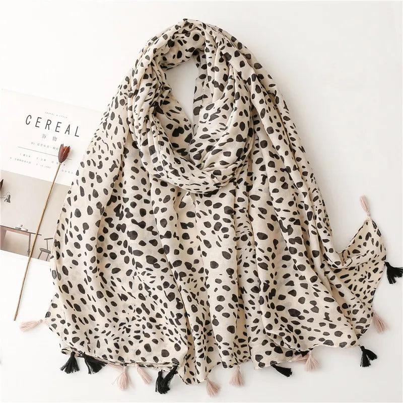 women's elegant lady printing polyester printing scarf