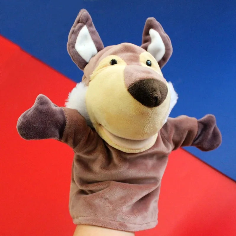 Can open mouth cartoon animal plush hand puppet parent-child toy mouth can move a variety of styles  spot mixed batch