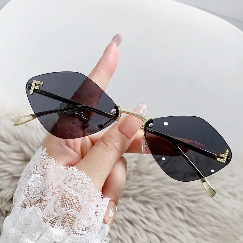 Basic Simple Style Solid Color Ac Special-Shaped Mirror Frameless Women's Sunglasses