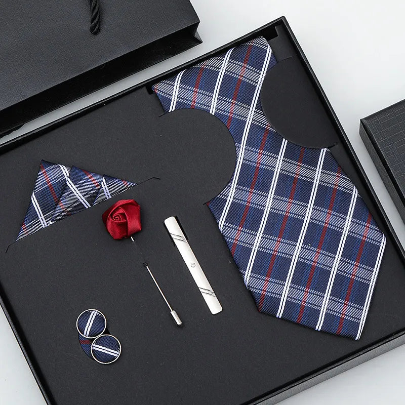 business stripe arrow solid color polyester yarn men's tie