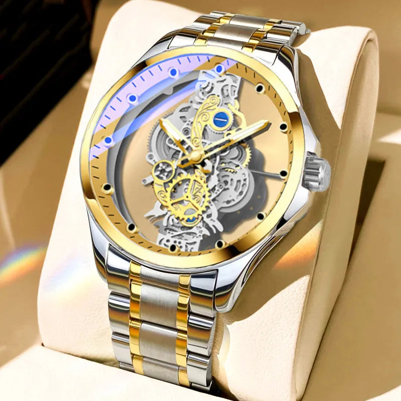 streetwear solid color single folding buckle quartz men's watches