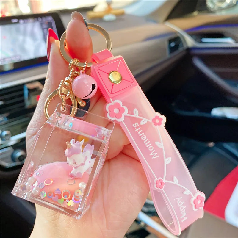 cartoon style  arylic women's bag pendant keychain