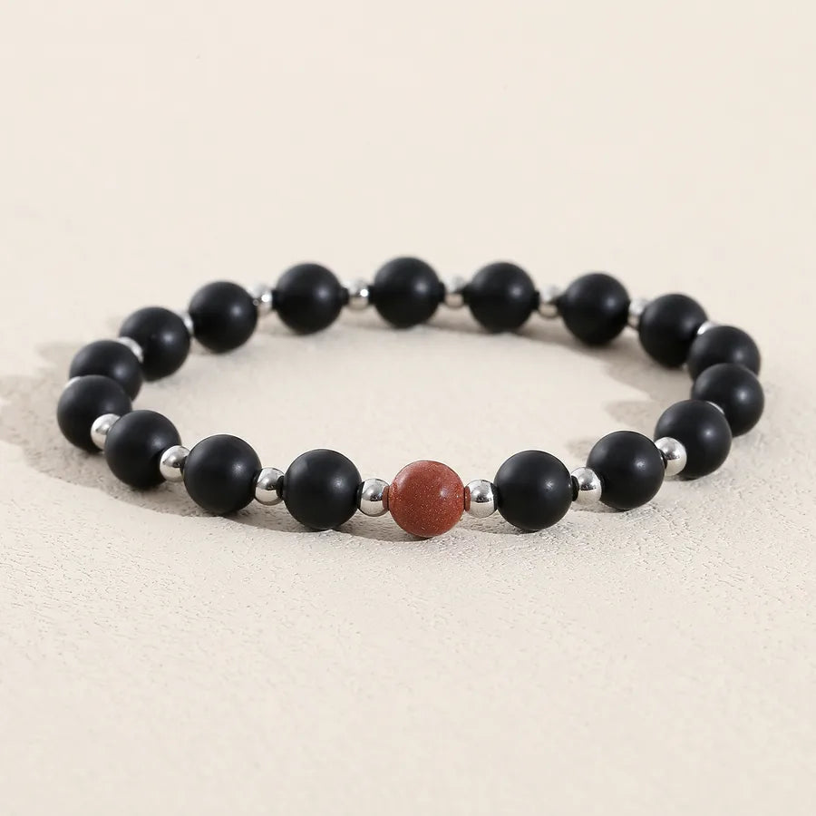 Casual Commute Solid Color Stone Men's Bracelets Men Beaded Bracelets
