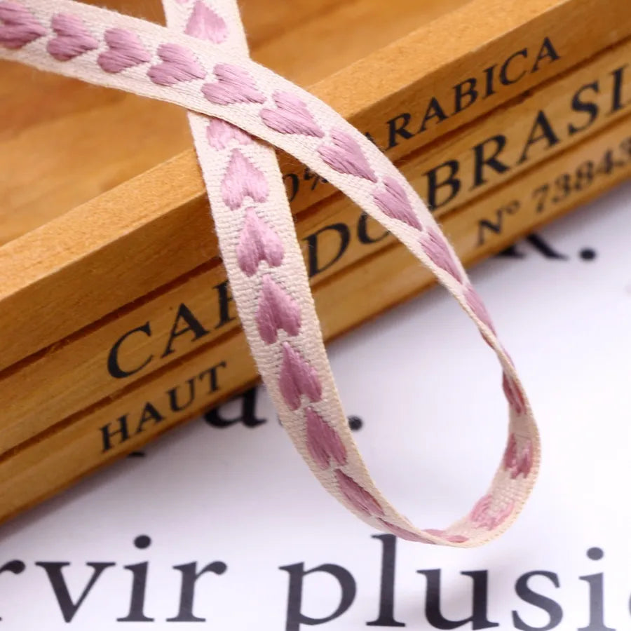 Casual Elegant Simple Style Heart Shape Cotton Holiday Wedding Birthday Colored Ribbons Party Supplies Gift Wrapping Supplies 1 Roll