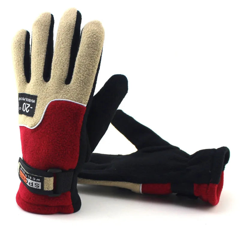 Gloves Men's Winter Couple's Gloves Riding Men's and Women's Winter Cycling Cold-proof Warm Outdoor Fleece Gloves